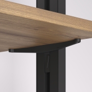 Emuca Kit Zero di supporti per mensole in legno e barra appendiabiti, Nero testurizzato