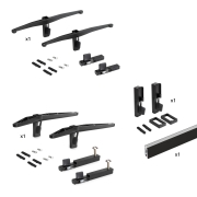 Emuca Kit Zero di supporti per mensole in legno, modulo e barra appendiabiti, Nero testurizzato