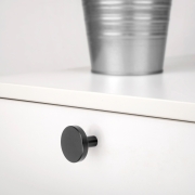 Emuca Lotto di 10 pomoli per mobili Uppsala, diametro 30mm, Alluminio, Verniciato nero