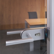Emuca Maniglie per serrature di porte da interno in vetro, Modello L-R, alluminio, anodizzato opaco