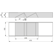 Emuca Organizzatore inclinato Orderbox per cassetto, 150x470 mm, Grigio antracite, Acciaio e Legno