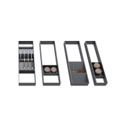 Emuca Organizzatore Orderbox per cassetto, 150x470 mm, Grigio antracite, Acciaio e Legno