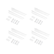Emuca Piastre di montaggio a parete Jagmet e staffe per mensole, 280, Verniciato bianco, Acciaio, 1 kit