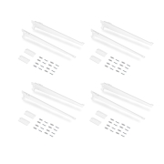 Emuca Piastre di montaggio a parete Jagmet e staffe per mensole, 380, Verniciato bianco, Acciaio, 1 kit