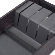 Emuca Portacoltelli Orderbox per cassetto, 150x470 mm, Grigio antracite, Acciaio e Legno