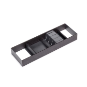 Emuca Portacoltelli Orderbox per cassetto, 150x470 mm, Grigio antracite, Acciaio e Legno