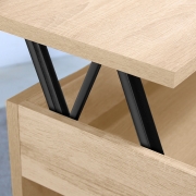 Emuca Set di meccanismi di sollevamento per tavolini, permette di alzare il tavolo di 192mm, Acciaio, Verniciato nero
