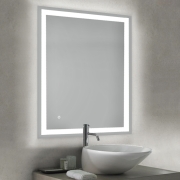 Emuca Specchio da bagno Heracles con illuminazione LED frontale e decorativa, 34 W, Tecnoplastica e Vetro