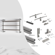 Emuca Zero Kit struttura modulare con ferramenta per il montaggio a parete, grigio pietra verniciato