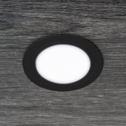 Emuca Faretto LED Mizar per l'incasso nei mobili senza la necessità di un convertitore., 66, Verniciato nero