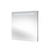 Emuca Specchio da bagno Pegasus con illuminazione LED frontale, 6 W, Alluminio e Vetro
