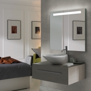 Emuca Specchio da bagno Pegasus con illuminazione LED frontale, 6 W, Alluminio e Vetro
