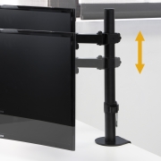 Emuca Supporti per monitor inclinabili e girevole a 360° per tavolo., Semplice, Verniciato nero, Acciaio