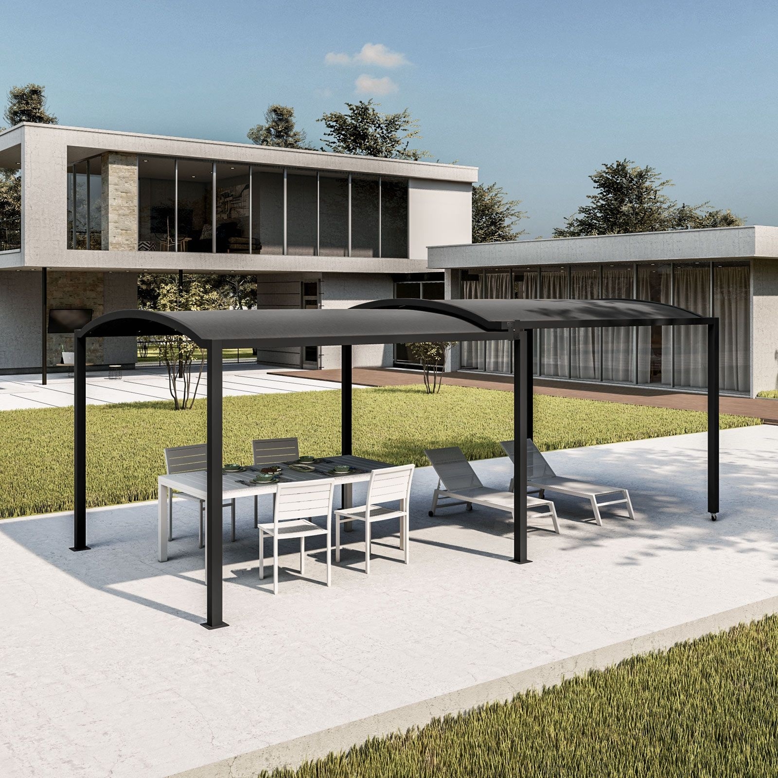 Pergola ad Arco Autoportante in Alluminio 300 x 300 x H 210 cm