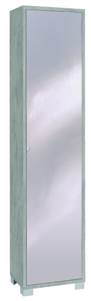Sarmog Colonna 1 anta specchio kit cod. 744spk Cemento Specchio naturale