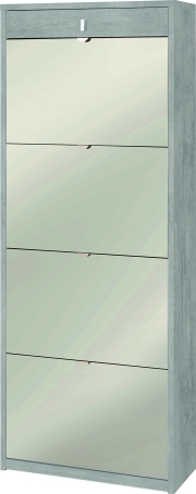 Sarmog Scarpiera 4 ante specchio 1 cassetto p29 kit cod. Sk568spk Cemento Specchio naturale