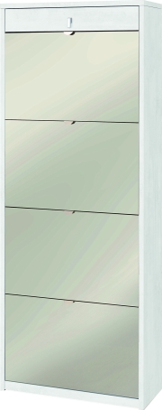 Sarmog Scarpiera 4 ante specchio 1 cassetto p29 kit cod. Sk568spk Ossido bianco Specchio naturale