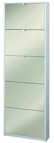 Sarmog Scarpiera 5 ante specchio p18 kit cod. Sk555spk Bianco fiammato Specchio naturale