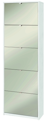 Sarmog Scarpiera 5 ante specchio p29 kit cod. Sk565spk Ossido bianco Specchio naturale