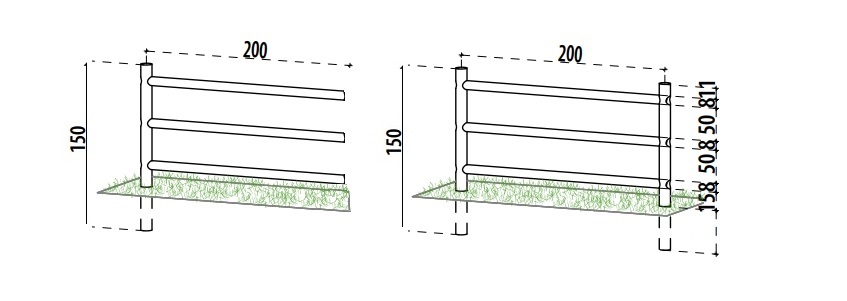 recinzione componibile con tre fori rec3fori 150