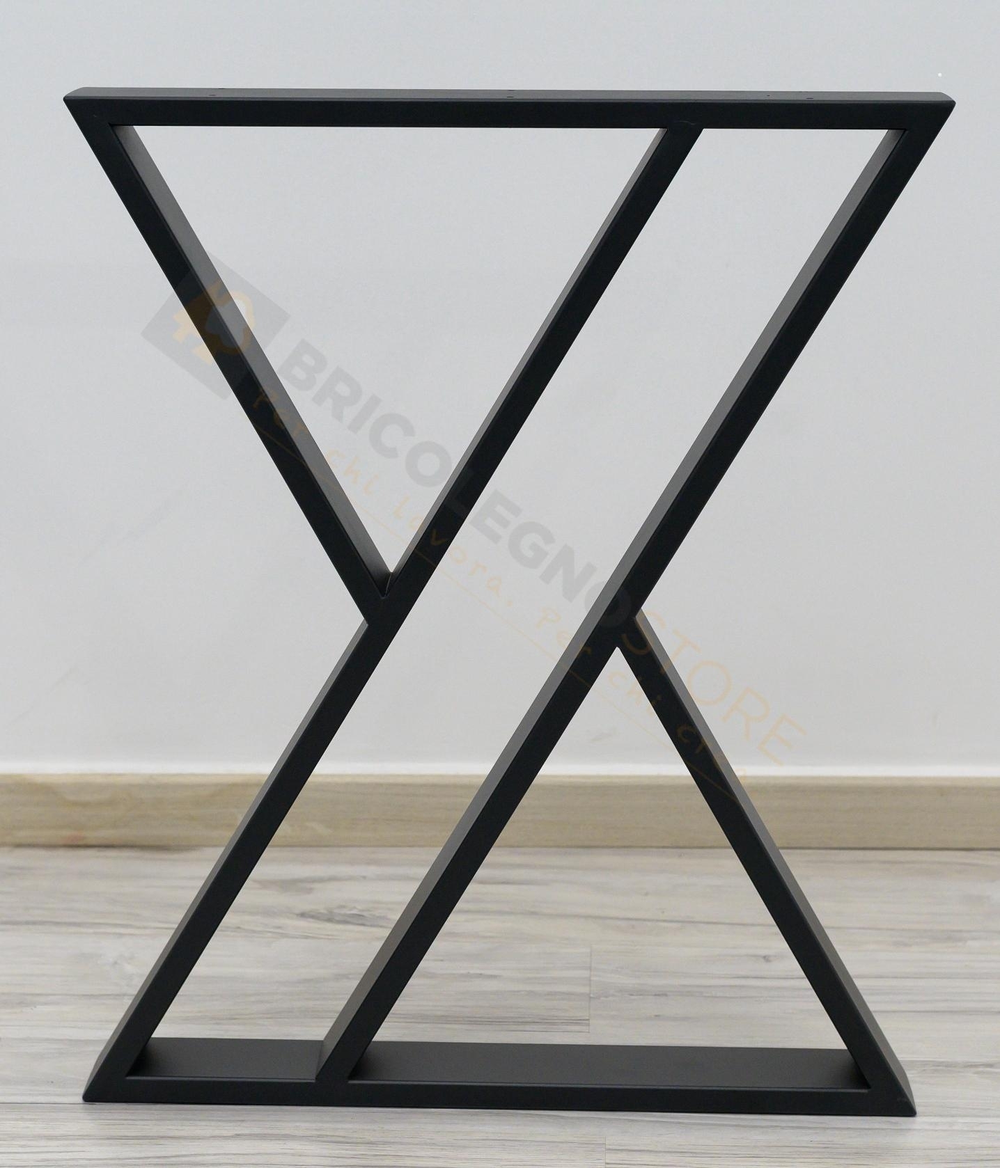 Gambe Per Tavolo In Acciaio Inox Spazzolato A Croce (forma A X), Altezza 72 Cm, Doppio Supporto Da Tavolo Per Bar E Ristoranti