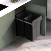Emuca Contenitore per la raccolta differenziata Recycle da montare sul fondo e da estrarre manualmente in cucina Recycle