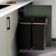 Emuca Contenitore per la raccolta differenziata Recycle da montare sul fondo e da estrarre manualmente in cucina Recycle