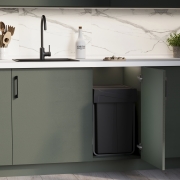 Emuca Contenitore per la raccolta differenziata Recycle da montare sul fondo e da estrarre manualmente in cucina Recycle