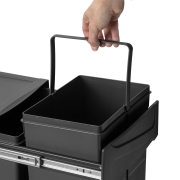 Emuca Contenitore per la raccolta differenziata Recycle da montare sul fondo e da estrarre manualmente in cucina Recycle