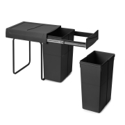 Emuca Contenitore per la raccolta differenziata Recycle da montare sul fondo e da estrarre manualmente in cucina Recycle