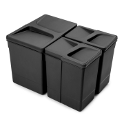 Emuca Kit di contenitori per la raccolta differenziata per cassetti da cucina Recycle Altezza Recycle 266 mm, 1x15 lt, 2