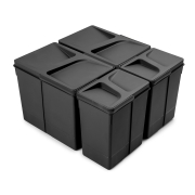 Emuca Kit di contenitori per la raccolta differenziata per cassetti da cucina Recycle Altezza Recycle 266 mm, 2x15 lt, 2