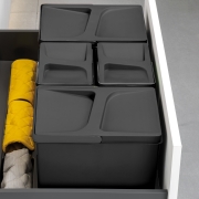 Emuca Kit di contenitori per la raccolta differenziata per cassetti da cucina Recycle Altezza Recycle 266 mm, 2x15 lt, 2