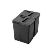 Emuca Kit di contenitori per la raccolta differenziata per cassetti da cucina Recycle Altezza Recycle 266 mm, 2x7 lt, Te