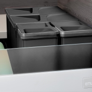 Emuca Kit di contenitori per la raccolta differenziata per cassetti da cucina Recycle Altezza Recycle 266 mm, 2x7 lt, Te