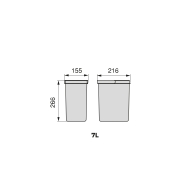 Emuca Kit di contenitori per la raccolta differenziata per cassetti da cucina Recycle Altezza Recycle 266 mm, 2x7 lt, Te