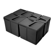 Emuca Kit di contenitori per la raccolta differenziata per cassetti da cucina Recycle Altezza Recycle 266 mm, 3x15 lt, 2