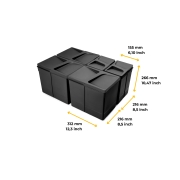 Emuca Kit di contenitori per la raccolta differenziata per cassetti da cucina Recycle Altezza Recycle 266 mm, 3x15 lt, 2