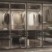 Emuca Lotto di 2 barre appendiabiti per armadio Luxe lunghi 0,75 m con reggitubi, Alluminio e Tecnoplastica, Titanio