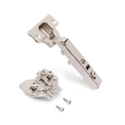 Emuca Lotto di 20 cerniere collo dritto X92N e basette di montaggio misto, diametro 5x9,5 mm, altezza 0, Acciaio, Nichel