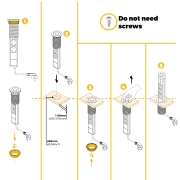 Emuca Multipresa estraibile Vertikal, 3 prese Schuko, 1 USB Tipo A, 2 USB Tipo C, Tecnoplastica e Alluminio, Grigio meta