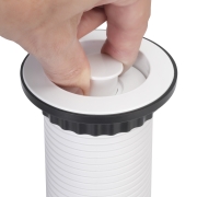 Emuca Multipresa estraibile Vertikal, 3 prese Schuko, 1 USB Tipo A, 2 USB Tipo C, Tecnoplastica e Alluminio, Verniciato bianco