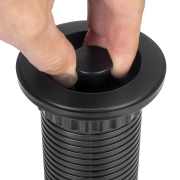 Emuca Multipresa estraibile Vertikal, 3 prese Schuko, 1 USB Tipo A, 2 USB Tipo C, Tecnoplastica e Alluminio, Verniciato nero