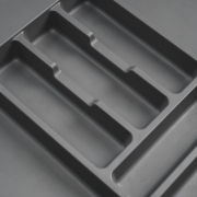 Emuca Portaposate Optima per cassetto universale, modulo 400 mm, Tecnoplastica, Grigio antracite