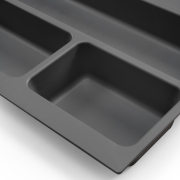 Emuca Portaposate Optima per cassetto universale, modulo 400 mm, Tecnoplastica, Grigio antracite