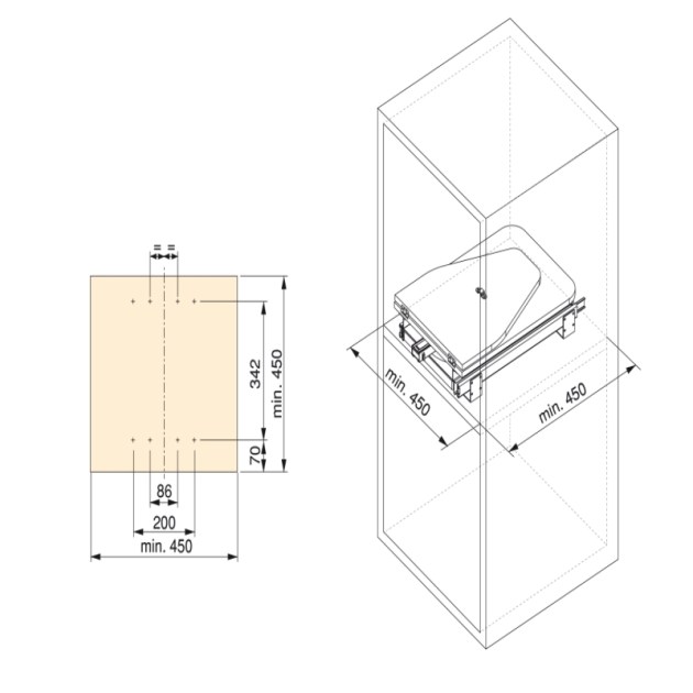 Emuca Asse da stiro pieghevole Iron 180º per mobile, Acciaio e Legno