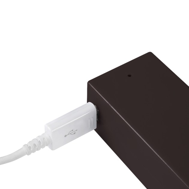 Emuca Barra appendiabili per armadi Castor con luce LED, batteria rimovibile e sensore di movimento, 708, Verniciato moka