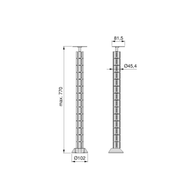 Colonna passacavi Hexa, Plastica nera, Tecnoplastica, 1 un