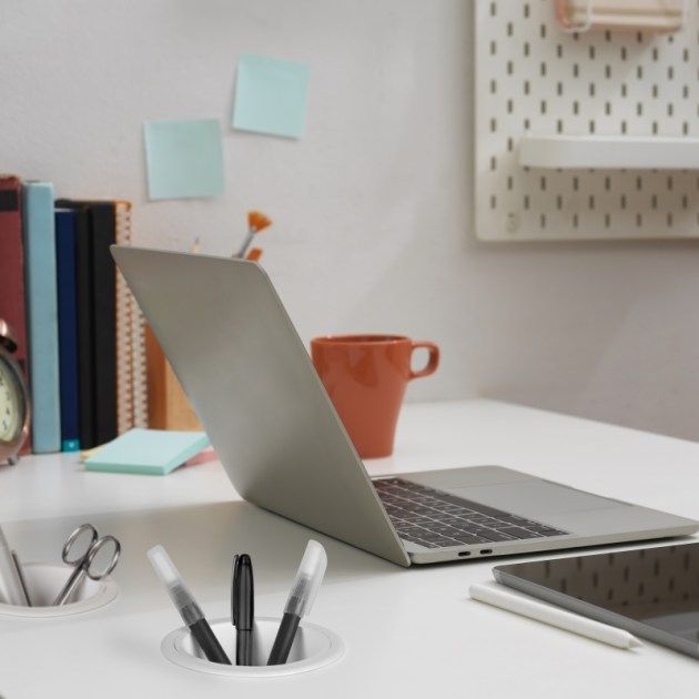 Emuca Accessorio porta oggetti Pot, Plastica bianca, Tecnoplastica