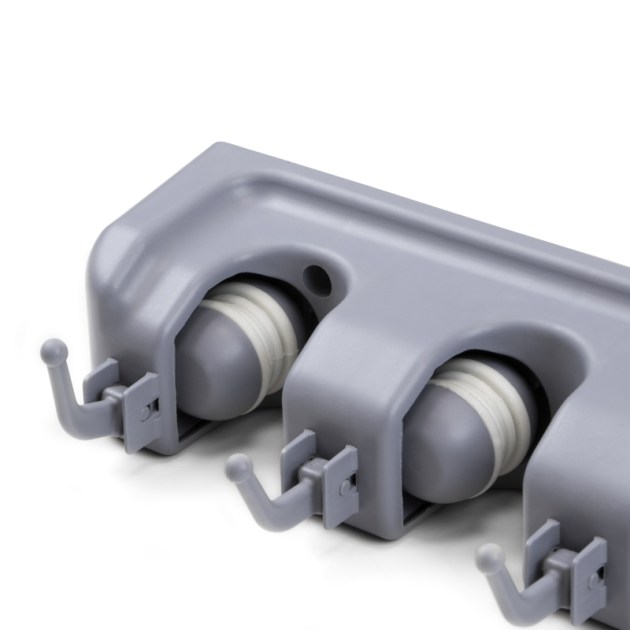 Emuca Appendi scope e spazzoloni, Plastica grigia, Tecnoplastica